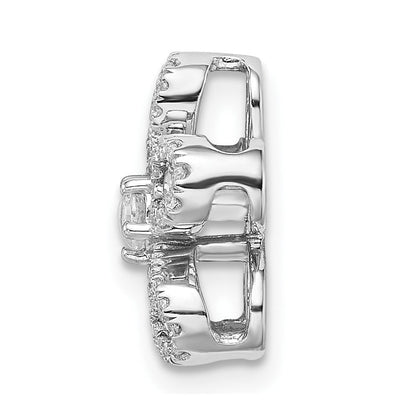 14K Weißgold Echt Diamant Blume Kette Anhänger