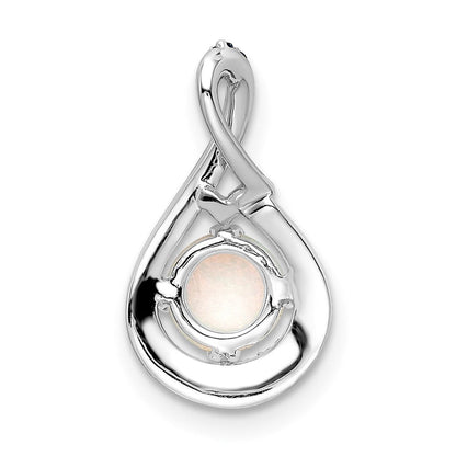 14K Weißgold Blautopas /opal & Echt Diamant Kette Anhänger