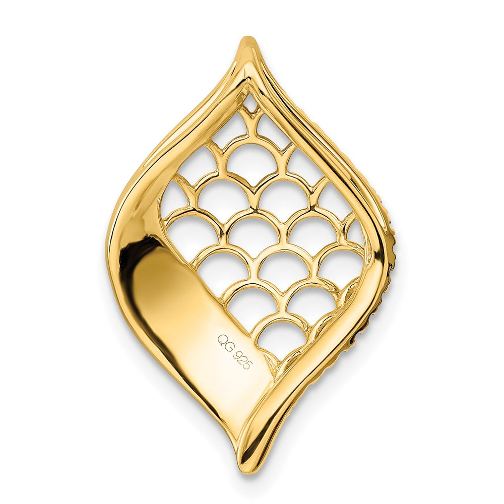 14K Gelbgold Poliert Fantasie Echt Diamant Anhänger