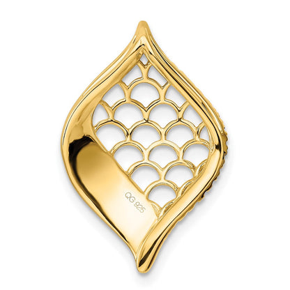 14K Gelbgold Poliert Fantasie Echt Diamant Anhänger