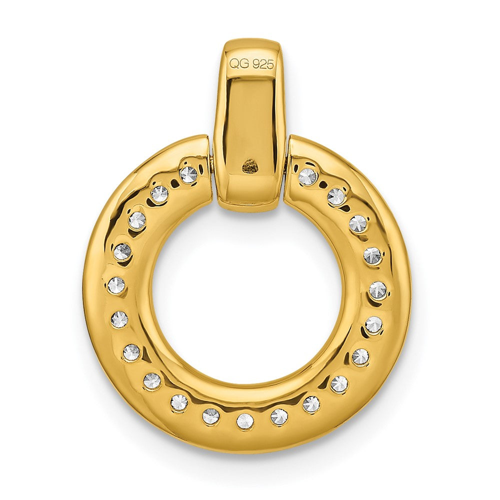 14K Gelbgold Poliert Rund Echt Diamant Kette Anhänger