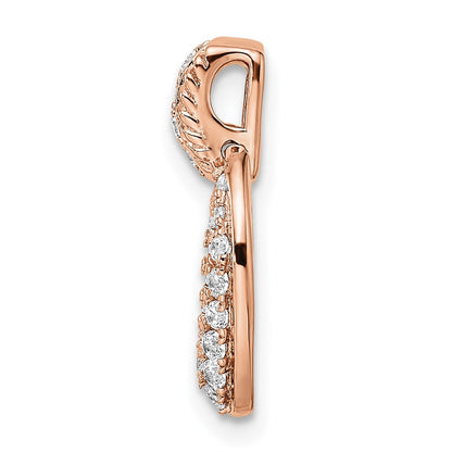 14K Roségold Poliert Tropfen Echt Diamant Kette Anhänger