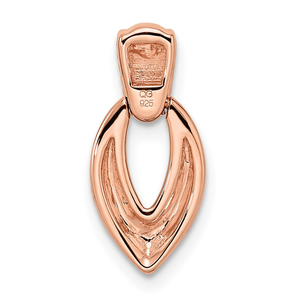 14K Roségold Poliert Tropfen Echt Diamant Kette Anhänger
