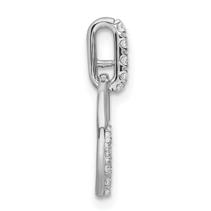 14K Weißgold Kreis-Anhänger mit echten Diamanten