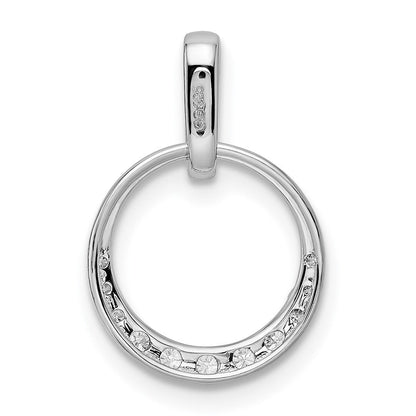 14K Weißgold Kreis-Anhänger mit echten Diamanten