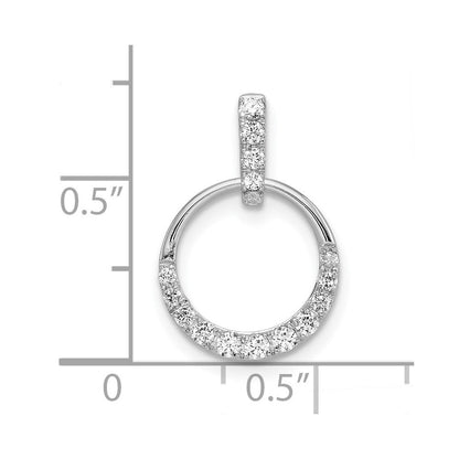 14K Weißgold Kreis-Anhänger mit echten Diamanten