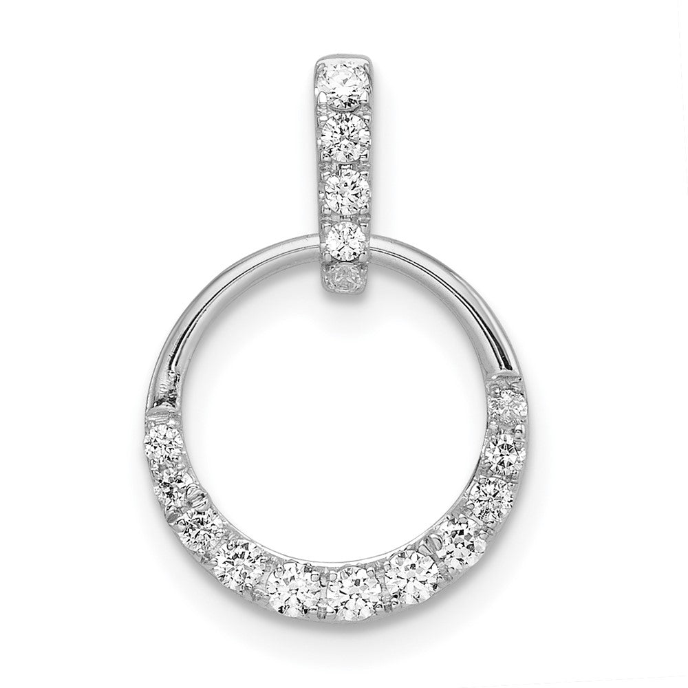 14K Weißgold 0,25 ct. Laborgezüchteter Diamant VS/SI+ G+ Kreis-Hängeanhänger