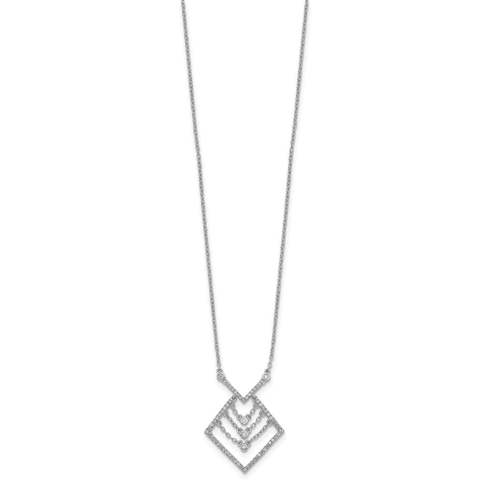 14K Weißgold Echt Diamant 18 Zoll Halskette