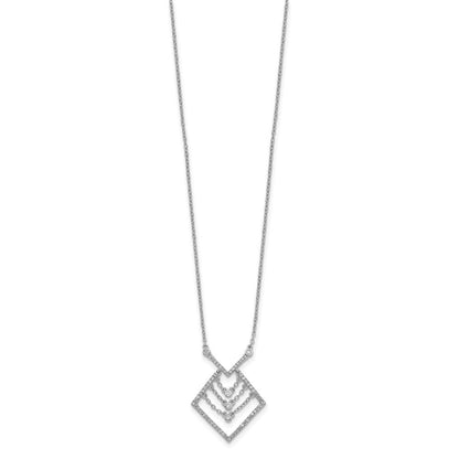 14K Weißgold Echt Diamant 18 Zoll Halskette
