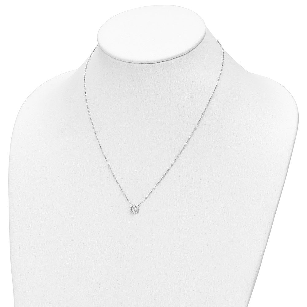 14K Weißgold Echt Diamant 18 Zoll Halskette