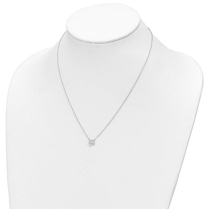14K Weißgold Echt Diamant 18 Zoll Halskette
