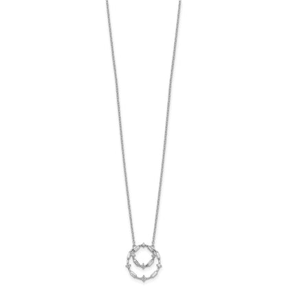 14K Weißgold Echt Diamant 18 Zoll Halskette