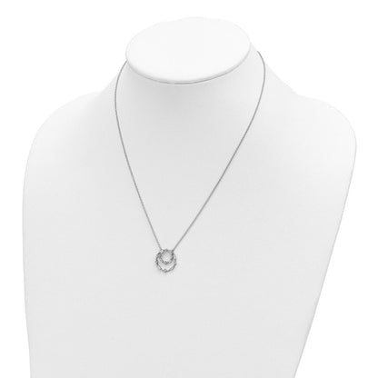 14K Weißgold Echt Diamant 18 Zoll Halskette