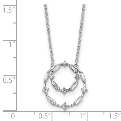 14K Weißgold Echt Diamant 18 Zoll Halskette