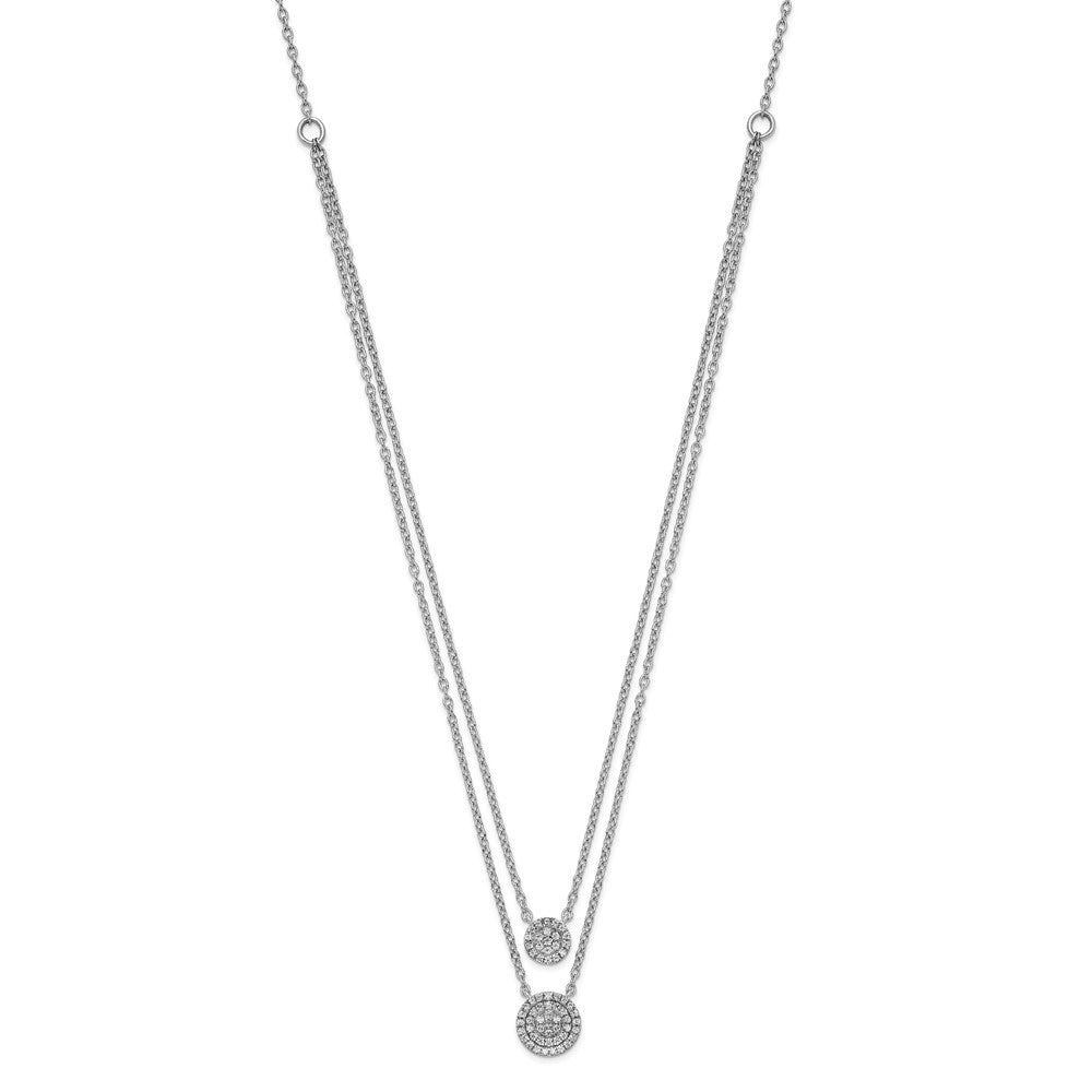 14K Weißgold Doppelt Strang 18 Zoll Halskette