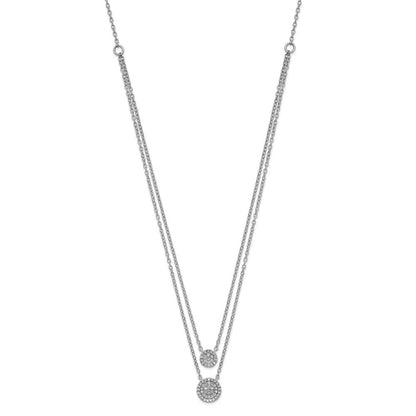 14K Weißgold Doppelt Strang 18 Zoll Halskette