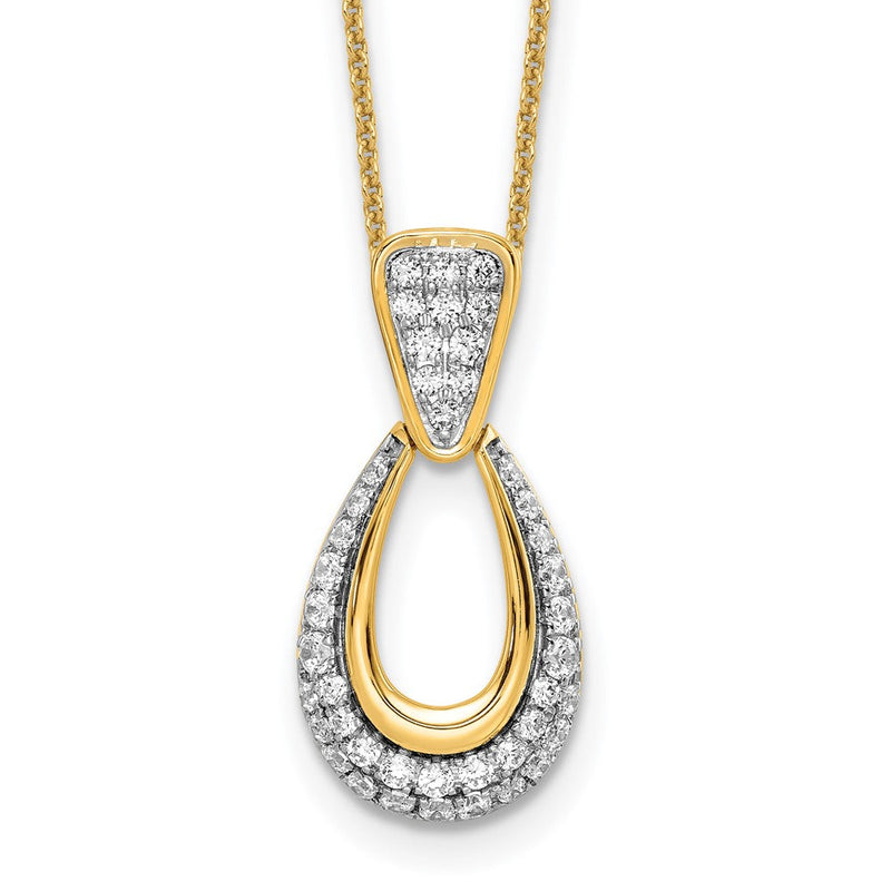 14K Gelbgold True Origin 1/2 Karat Im Labor Erzeugt Diamant Vs Def 18 Zoll Fantasie Tropfen Halskette