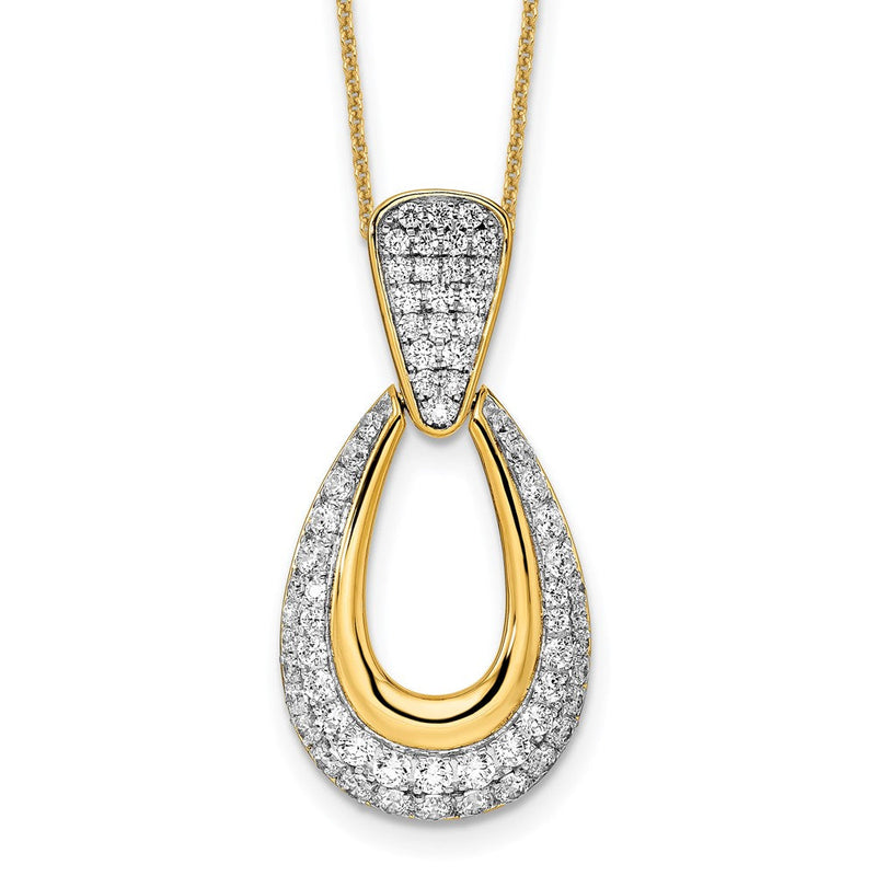 14K Gelbgold True Origin 1 1/3 Karat Im Labor Erzeugt Diamant Vs Def 18 Zoll Fantasie Tropfen Halskette