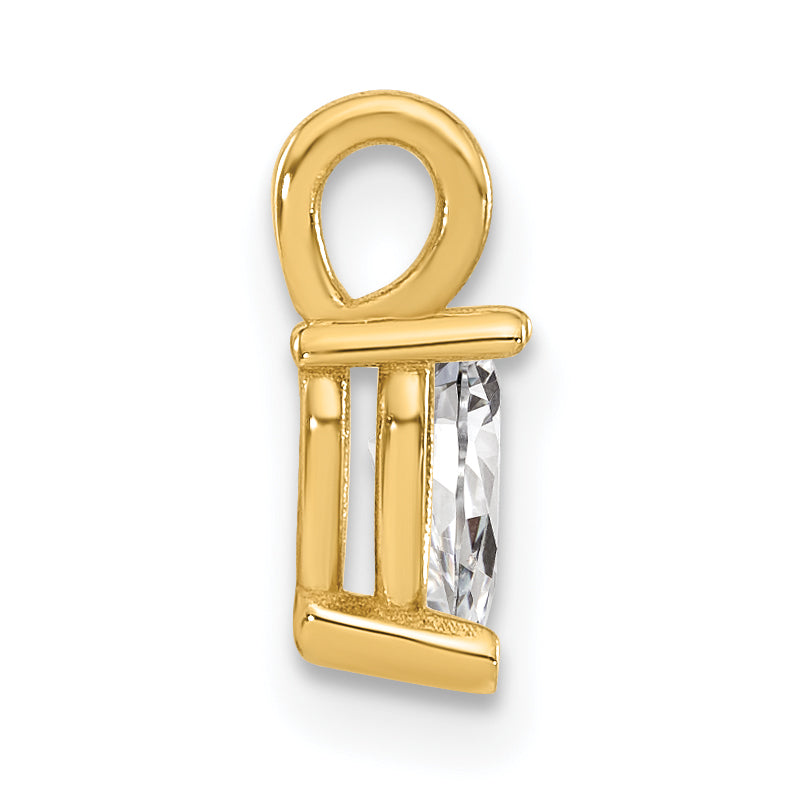 14 Karat Gelbgold Laborgezüchteter Diamant VS/SI+ G+ 5,85x3,0mm Birne Solitär-Anhänger