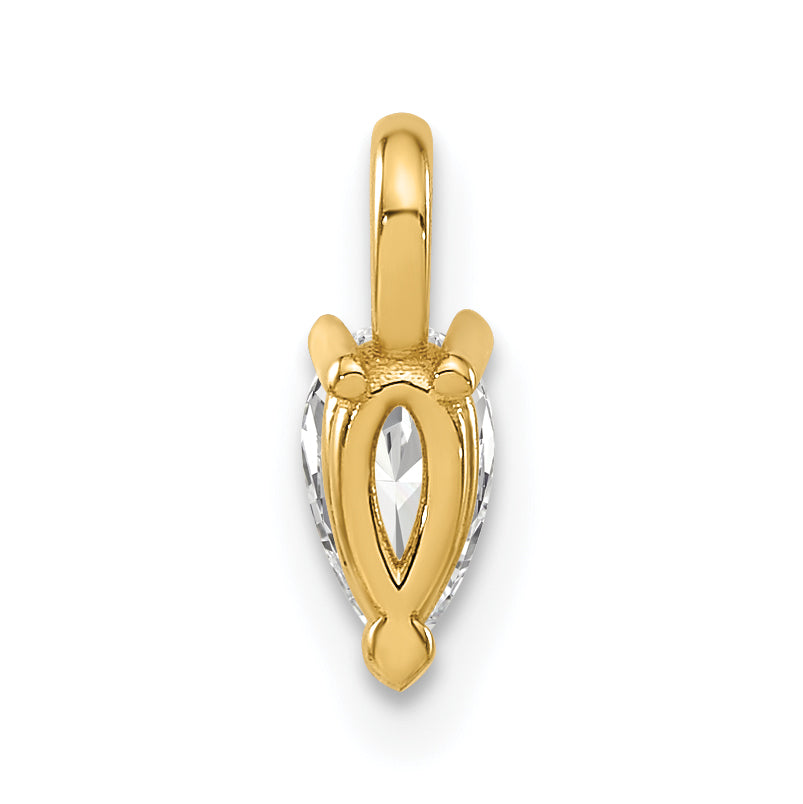 14 Karat Gelbgold Laborgezüchteter Diamant VS/SI+ G+ 5,85x3,0mm Birne Solitär-Anhänger