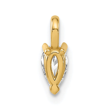 14 Karat Gelbgold Laborgezüchteter Diamant VS/SI+ G+ 5,85x3,0mm Birne Solitär-Anhänger