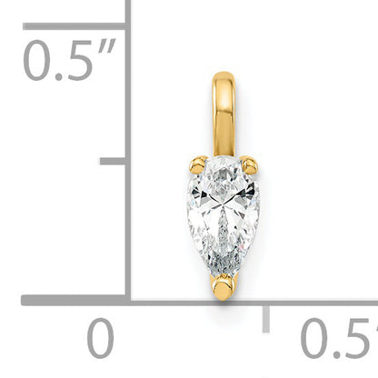 14 Karat Gelbgold Laborgezüchteter Diamant VS/SI+ G+ 5,85x3,0mm Birne Solitär-Anhänger