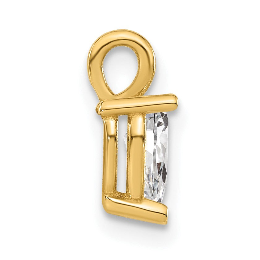 14K Gelbgold Laborgezüchteter Diamant VS/SI+ G+ 6,25x4,2mm Birnenform-Solitär-Anhänger