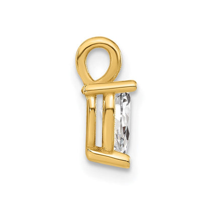 14K Gelbgold Laborgezüchteter Diamant VS/SI+ G+ 6,25x4,2mm Birnenform-Solitär-Anhänger