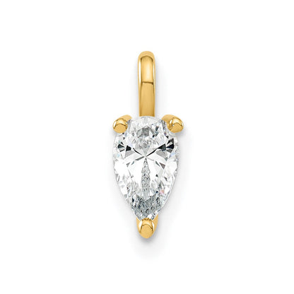14K Gelbgold Laborgezüchteter Diamant VS/SI+ G+ 6,25x4,2mm Birnenform-Solitär-Anhänger
