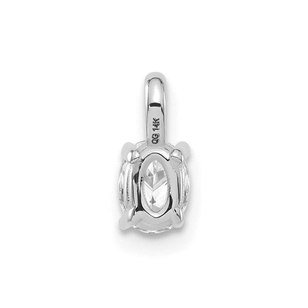 14 K Weißgold Oval-Solitär-Anhänger, komplett, mit 0,33 ct. im Labor gezüchtetem Diamant VS/SI+ G+
