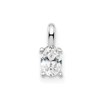 14 K Weißgold Oval-Solitär-Anhänger, komplett, mit 0,33 ct. im Labor gezüchtetem Diamant VS/SI+ G+