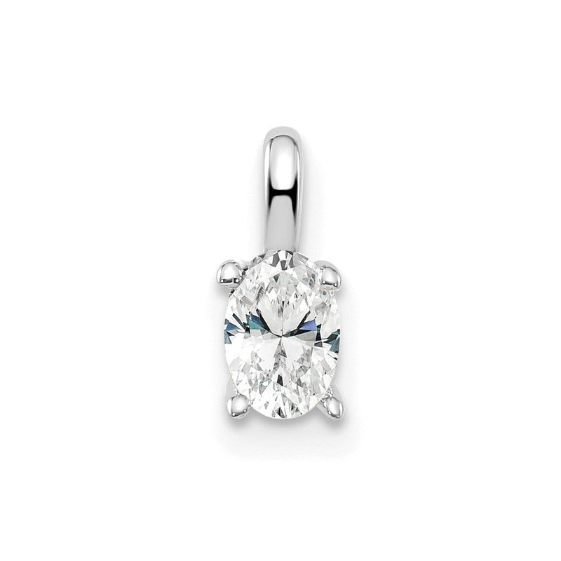 14 K Weißgold Oval-Solitär-Anhänger, komplett, mit 0,33 ct. im Labor gezüchtetem Diamant VS/SI+ G+