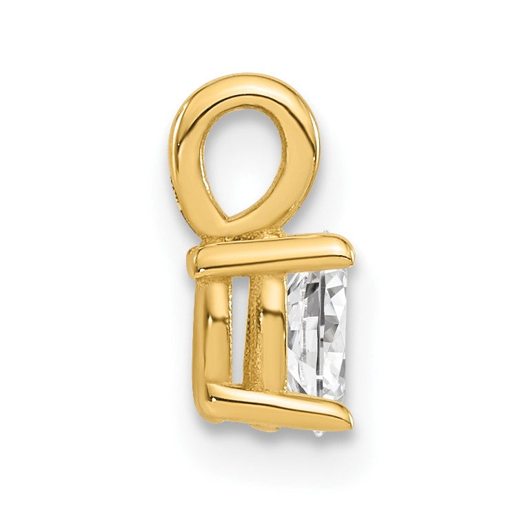 14K Gelbgold 0,33 ct. Laborgezüchteter Diamant VS/SI+ G+ Oval Solitär-Anhänger