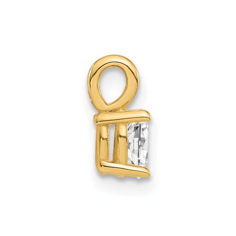 14K Gelbgold 0,33 ct. Laborgezüchteter Diamant VS/SI+ G+ Oval Solitär-Anhänger