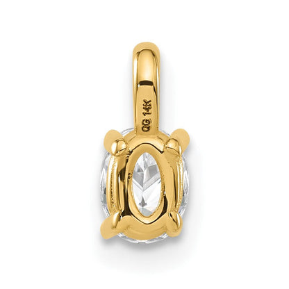 14K Gelbgold 0,33 ct. Laborgezüchteter Diamant VS/SI+ G+ Oval Solitär-Anhänger