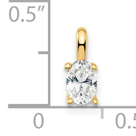 14K Gelbgold 0,33 ct. Laborgezüchteter Diamant VS/SI+ G+ Oval Solitär-Anhänger
