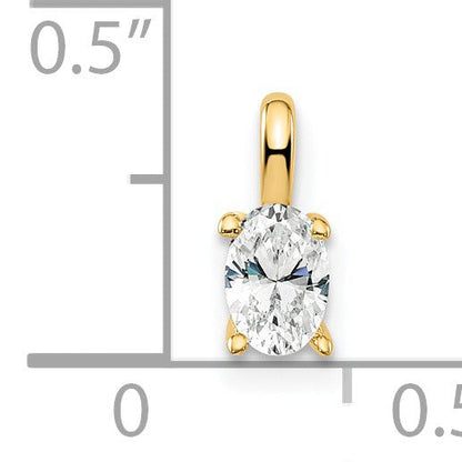 14K Gelbgold 0,33 ct. Laborgezüchteter Diamant VS/SI+ G+ Oval Solitär-Anhänger
