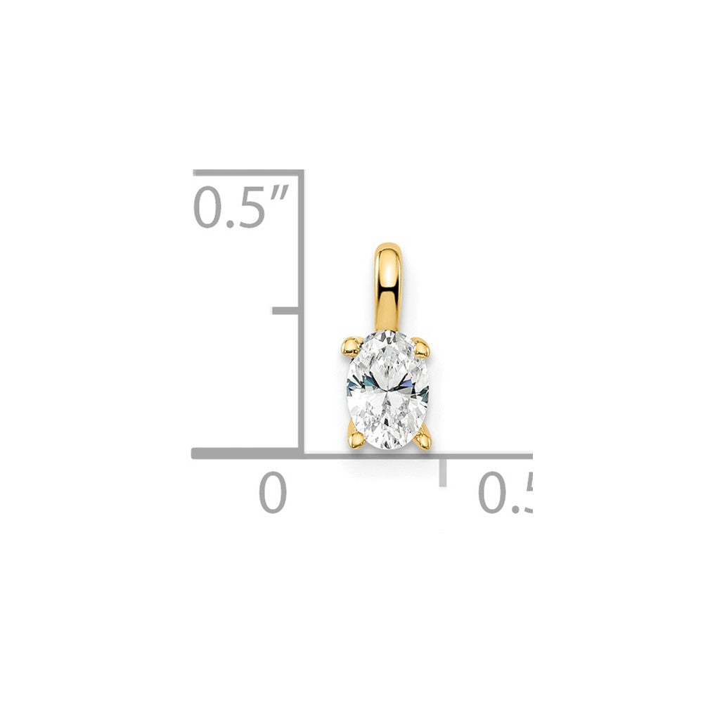 14K Gelbgold 0,33 ct. Laborgezüchteter Diamant VS/SI+ G+ Oval Solitär-Anhänger