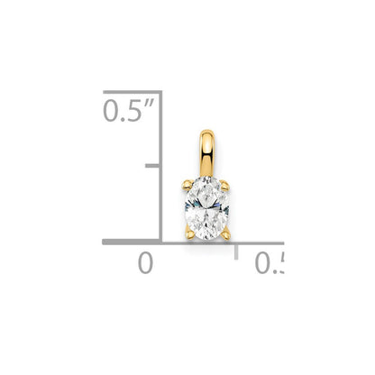 14K Gelbgold 0,33 ct. Laborgezüchteter Diamant VS/SI+ G+ Oval Solitär-Anhänger