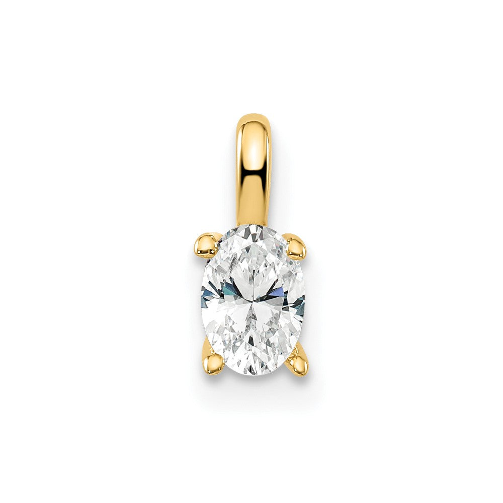 14K Gelbgold 0,33 ct. Laborgezüchteter Diamant VS/SI+ G+ Oval Solitär-Anhänger