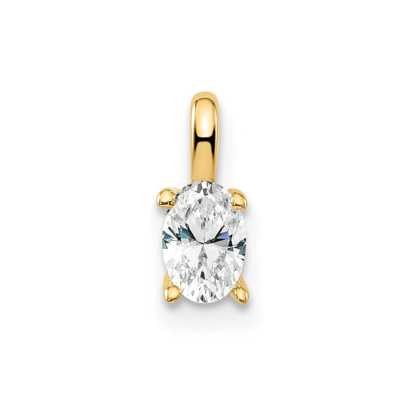 14K Gelbgold 0,33 ct. Laborgezüchteter Diamant VS/SI+ G+ Oval Solitär-Anhänger