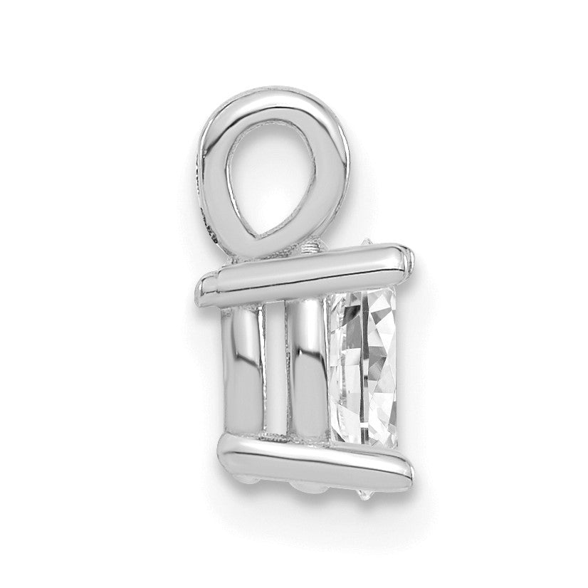 14 K Weißgold Solitär-Anhänger mit ovalem, im Labor gezüchtetem Diamant, 0,5 ct., VS/SI+ G+