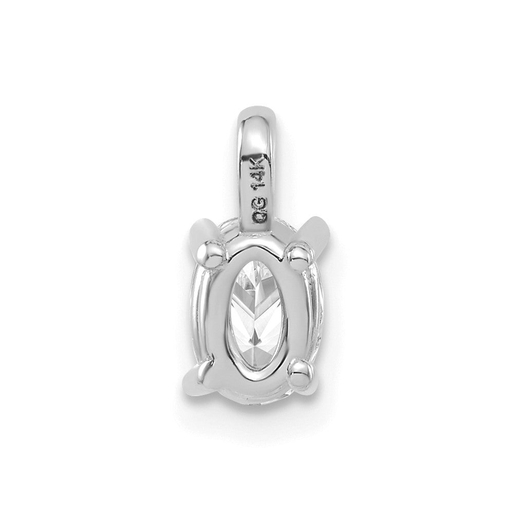 14 K Weißgold Solitär-Anhänger mit ovalem, im Labor gezüchtetem Diamant, 0,5 ct., VS/SI+ G+