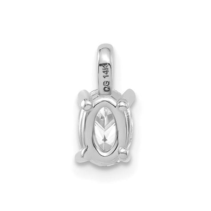 14 K Weißgold Solitär-Anhänger mit ovalem, im Labor gezüchtetem Diamant, 0,5 ct., VS/SI+ G+