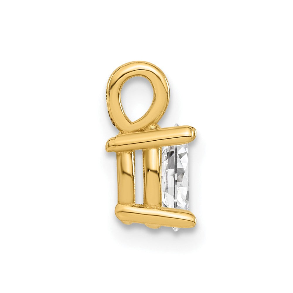 14K Gelbgold 0,5 ct. Laborgezüchteter Diamant VS/SI+ G+ Ovaler Solitär-Anhänger
