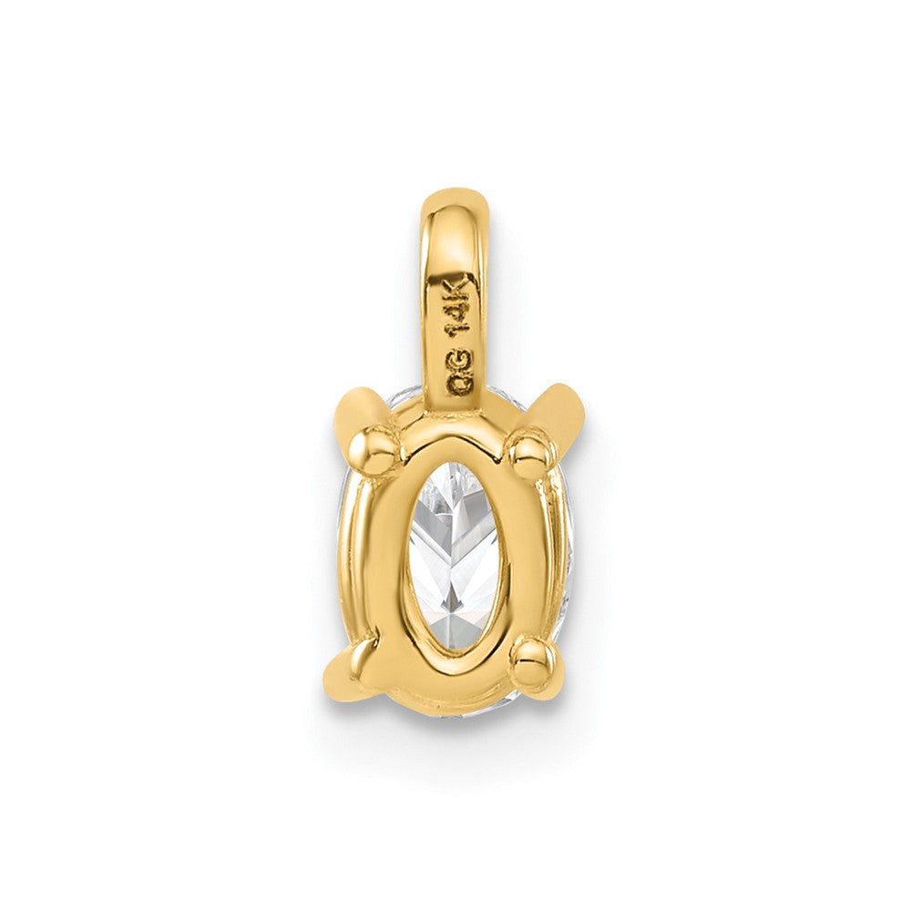14K Gelbgold 0,5 ct. Laborgezüchteter Diamant VS/SI+ G+ Ovaler Solitär-Anhänger