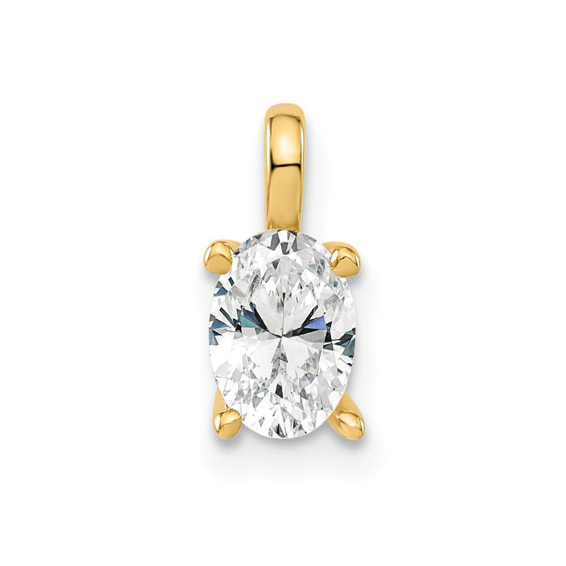 14K Gelbgold 0,5 ct. Laborgezüchteter Diamant VS/SI+ G+ Ovaler Solitär-Anhänger