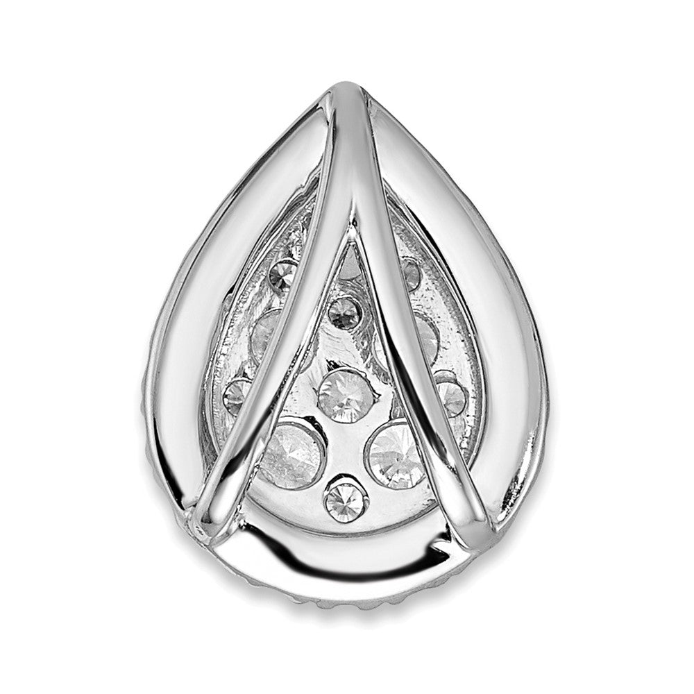 14K Weißgold 0,625 ct. Laborgezüchteter Diamant VS/SI+ G+ Tropfen-Halo Kettengleitanhänger