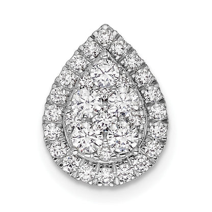 14K Weißgold 0,625 ct. Laborgezüchteter Diamant VS/SI+ G+ Tropfen-Halo Kettengleitanhänger