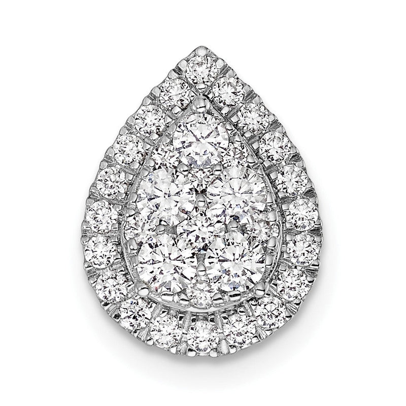 14K Weißgold 0,625 ct. Laborgezüchteter Diamant VS/SI+ G+ Tropfen-Halo Kettengleitanhänger